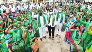 The protesting farmers, women and youth from the capital region, under the banner of Amaravati Parirakshana Samithi (Amaravati protection committee) took out rallies and staged demonstrations in several villages in the capital region, demanding that Amaravati be retained as the only capital of the state. (HT Photo) The protesting farmers, women and youth from the capital region, under the banner of Amaravati Parirakshana Samithi (Amaravati protection committee) took out rallies and staged demonstrations in several villages in the capital region, demanding that Amaravati be retained as the only capital of the state. (HT Photo)