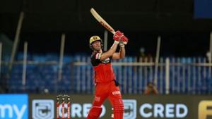 Photo of AB de Villiers batting against KKR in 28th IPL 2020 match in Sharjah(IPL/Twitter) Photo of AB de Villiers batting against KKR in 28th IPL 2020 match in Sharjah(IPL/Twitter)
