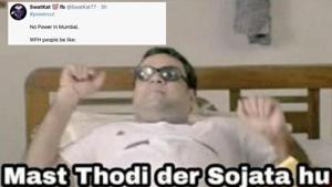 Mumbai power cuts inspired various reactions.(Twitter/@SwatKat77) Mumbai power cuts inspired various reactions.(Twitter/@SwatKat77)