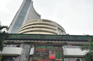 A screen on the facade of BSE building displays stock prices in Mumbai in this file photo.(PTI Photo) A screen on the facade of BSE building displays stock prices in Mumbai in this file photo.(PTI Photo)