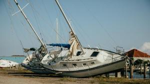 Boats are seen washed ashore after Hurricane Delta made landfall in Cypremort Point, Louisiana, US on Sunday.(Bloomberg) Boats are seen washed ashore after Hurricane Delta made landfall in Cypremort Point, Louisiana, US on Sunday.(Bloomberg)