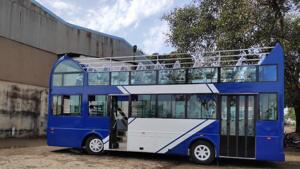 The new buses will have features like automatic doors, destination boards, panic buttons and CCTV cameras. While the old buses used to have two doors, these will have one door. Of the 51 seats, there will be 16 on the upper deck.(Sourced) The new buses will have features like automatic doors, destination boards, panic buttons and CCTV cameras. While the old buses used to have two doors, these will have one door. Of the 51 seats, there will be 16 on the upper deck.(Sourced)