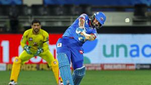 Delhi Capitals (DC) batsman Rishabh Pant plays a shot during IPL 2020 cricket match against Chennai Super Kings (CSK).(PTI) Delhi Capitals (DC) batsman Rishabh Pant plays a shot during IPL 2020 cricket match against Chennai Super Kings (CSK).(PTI)