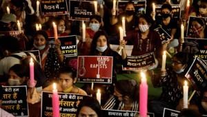 Members of Indian Youth Congress sit in during a candle protest over the Hathras gang-rape and demanding justice for the victim, at Jantar Mantar, in New Delhi (ANI Photo) Members of Indian Youth Congress sit in during a candle protest over the Hathras gang-rape and demanding justice for the victim, at Jantar Mantar, in New Delhi (ANI Photo)