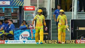 IPL 2020: Chennai Super Kings opener Faf du Plessis and Sam Curran walking out to bat.(IPL/Twitter) IPL 2020: Chennai Super Kings opener Faf du Plessis and Sam Curran walking out to bat.(IPL/Twitter)