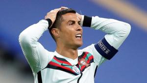 Portugal's Cristiano Ronaldo reacts.(REUTERS) Portugal's Cristiano Ronaldo reacts.(REUTERS)