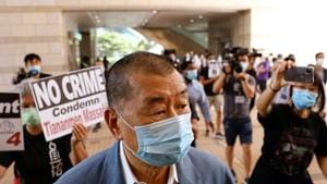 Media mogul Jimmy Lai Chee-ying, founder of Apple Daily arrives at West Kowloon Courts to face charges related to an illegal vigil assembly commemorating the 1989 Tiananmen Square crackdown, in Hong Kong.(REUTERS) Media mogul Jimmy Lai Chee-ying, founder of Apple Daily arrives at West Kowloon Courts to face charges related to an illegal vigil assembly commemorating the 1989 Tiananmen Square crackdown, in Hong Kong.(REUTERS)