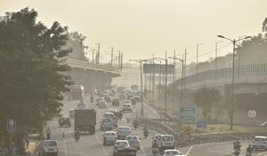 A rise in air pollution level due to undergoing construction work, at Dhaula Kuan, in New Delhi, India, on Wednesday, October 7, 2020.(Sanjeev Verma/HT PHOTO) A rise in air pollution level due to undergoing construction work, at Dhaula Kuan, in New Delhi, India, on Wednesday, October 7, 2020.(Sanjeev Verma/HT PHOTO)