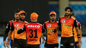 Khaleel Ahmed celebrates.(IPL/Twitter) Khaleel Ahmed celebrates.(IPL/Twitter)