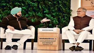 Capt Amarinder Singh, chief minister of Punjab, and Bhupesh Baghel, chief minister of Chhattisgarh, at the Hindustan Times Leadership Summit in New Delhi on Saturday.(Virendra Singh Gosain/HT PHOTO) Capt Amarinder Singh, chief minister of Punjab, and Bhupesh Baghel, chief minister of Chhattisgarh, at the Hindustan Times Leadership Summit in New Delhi on Saturday.(Virendra Singh Gosain/HT PHOTO)
