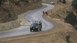A file photo of Pakistani soldiers driving in the restive South Waziristan region near the Afghan border.(Reuters) A file photo of Pakistani soldiers driving in the restive South Waziristan region near the Afghan border.(Reuters)