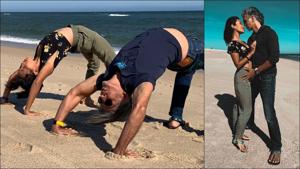 Milind Soman-Ankita Konwar are travel, couple and fitness goals all in these pictures by the Atlantic Ocean(Instagram/ankita_earthy/milindrunning) Milind Soman-Ankita Konwar are travel, couple and fitness goals all in these pictures by the Atlantic Ocean(Instagram/ankita_earthy/milindrunning)