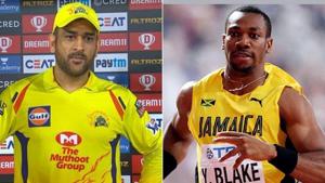 Photos of MS Dhoni and Yohan Blake(Twitter) Photos of MS Dhoni and Yohan Blake(Twitter)