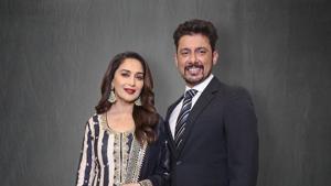 Madhuri Dixit with husband Dr Shriram Nene. Madhuri Dixit with husband Dr Shriram Nene.