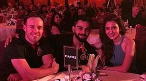 AB de Villiers, Virat Kohli and Anushka Sharma(Instagram) AB de Villiers, Virat Kohli and Anushka Sharma(Instagram)