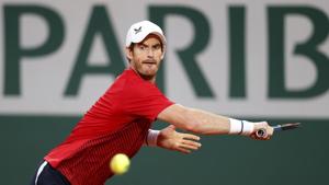 Andy Murray of Great Britain plays a backhand during his Men's Singles first round match against Stan Wawrinka of Switzerland during day one of the 2020 French Open at Roland Garros.(Getty Images) Andy Murray of Great Britain plays a backhand during his Men's Singles first round match against Stan Wawrinka of Switzerland during day one of the 2020 French Open at Roland Garros.(Getty Images)