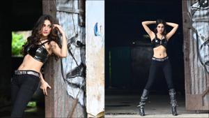 TMC MP Nusrat Jahan turns up the heat in faux leather bralette and all black biker look(Instagram/nusratchirps) TMC MP Nusrat Jahan turns up the heat in faux leather bralette and all black biker look(Instagram/nusratchirps)
