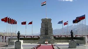 Ladakh, Sep 16 (ANI): A view of the National Flag waving at the War Memorial, in Leh on Wednesday. (ANI Photo)(ANI) Ladakh, Sep 16 (ANI): A view of the National Flag waving at the War Memorial, in Leh on Wednesday. (ANI Photo)(ANI)