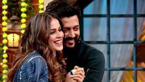 Riteish Deshmukh and Genelia D’Souza on The Kapil Sharma Show. Riteish Deshmukh and Genelia D’Souza on The Kapil Sharma Show.