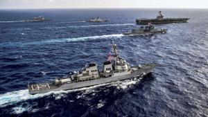 China has been suspicious about the purpose of the Malabar exercise as it feels that the annual war game is an effort to contain its influence in the Indo-Pacific region.(PTI file photo) China has been suspicious about the purpose of the Malabar exercise as it feels that the annual war game is an effort to contain its influence in the Indo-Pacific region.(PTI file photo)