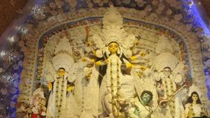 A Durga Puja pandal in Kolkata.(HT File Photo) A Durga Puja pandal in Kolkata.(HT File Photo)