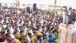 Hundreds of people have been gathering for rallies addressed by Madhya Pradesh leaders in the run up to assembly bypoll(PTI) Hundreds of people have been gathering for rallies addressed by Madhya Pradesh leaders in the run up to assembly bypoll(PTI)