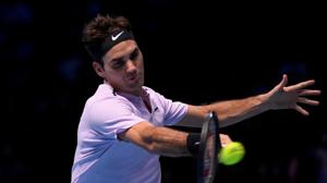 Switzerland's Roger Federer in action during his semi-final match against Belgium's David Goffin at the O2 arena.(REUTERS) Switzerland's Roger Federer in action during his semi-final match against Belgium's David Goffin at the O2 arena.(REUTERS)
