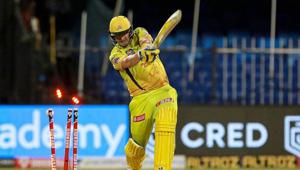 Chennai Super Kings (CSK) batsman Shane Watson bowled out during the Indian Premier League (IPL) T20 cricket match against Delhi Capitals (DC), at the Sharjah Cricket Stadium.(PTI) Chennai Super Kings (CSK) batsman Shane Watson bowled out during the Indian Premier League (IPL) T20 cricket match against Delhi Capitals (DC), at the Sharjah Cricket Stadium.(PTI)