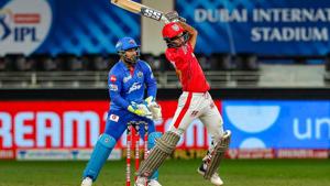 Kings XI Punjab batsman Deepak Hooda plays a shot during the Indian Premier League (IPL) T20 cricket match against Delhi Capitals, at Dubai International Cricket Stadium.(PTI) Kings XI Punjab batsman Deepak Hooda plays a shot during the Indian Premier League (IPL) T20 cricket match against Delhi Capitals, at Dubai International Cricket Stadium.(PTI)