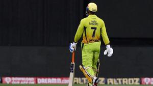 Chennai Super Kings captain MS Dhoni walks back to the pavilion after getting dismissed during the Indian Premier League 2020 cricket match against Rajasthan Royals.(PTI) Chennai Super Kings captain MS Dhoni walks back to the pavilion after getting dismissed during the Indian Premier League 2020 cricket match against Rajasthan Royals.(PTI)