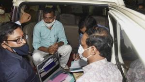 The Income Tax Department officials as seen at Congress office in Patna on Oct 22, 2020.(PTI) The Income Tax Department officials as seen at Congress office in Patna on Oct 22, 2020.(PTI)