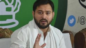 RJD leader Tejashwi Yadav addresses a press conference at his residence in Patna, Bihar, India, on Thursday, August 13, 2020.(Photo: Parwaz Khan / Hindustan Times) RJD leader Tejashwi Yadav addresses a press conference at his residence in Patna, Bihar, India, on Thursday, August 13, 2020.(Photo: Parwaz Khan / Hindustan Times)