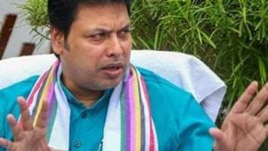 Tripura chief minister Biplab Kumar Deb had recently called for uprooting communism from the state.(PTI Photo) Tripura chief minister Biplab Kumar Deb had recently called for uprooting communism from the state.(PTI Photo)