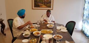 AICC general secretary and Punjab in-charge Harish Rawat with Rajya Sabha MP Partap Singh Bajwa in Chandigarh. AICC general secretary and Punjab in-charge Harish Rawat with Rajya Sabha MP Partap Singh Bajwa in Chandigarh.