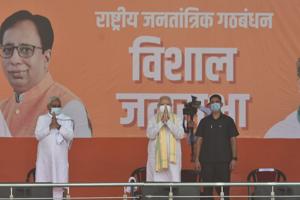 Prime Minister Narendra Modi and Bihar Chief Minister Nitish Kumar at Sasaram in Bihar on Friday. (Photo by Parwaz Khan / Hindustan Times) Prime Minister Narendra Modi and Bihar Chief Minister Nitish Kumar at Sasaram in Bihar on Friday. (Photo by Parwaz Khan / Hindustan Times)