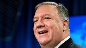 In Picture - US Secretary of State Mike Pompeo speaks during a news conference at the State Department, in Washington, DC.(REUTERS) In Picture - US Secretary of State Mike Pompeo speaks during a news conference at the State Department, in Washington, DC.(REUTERS)