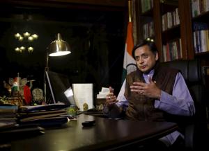 In Picture - Shashi Tharoor speaks during an interview with Thomson Reuters Foundation at his office in New Delhi(REUTERS) In Picture - Shashi Tharoor speaks during an interview with Thomson Reuters Foundation at his office in New Delhi(REUTERS)