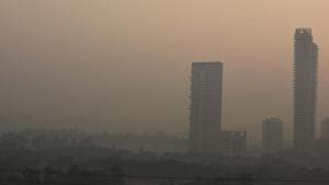 A haze covered view in Gurugram on Sunday.(Parveen Kumar/HT) A haze covered view in Gurugram on Sunday.(Parveen Kumar/HT)