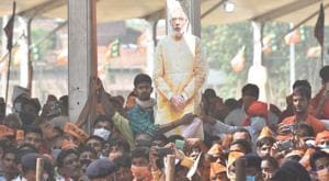 A scene from PM Narendra Modi’s first rally in Bihar, in Sasaram, on October 23, 2020 (Photo by Parwaz Khan / Hindustan Times) A scene from PM Narendra Modi’s first rally in Bihar, in Sasaram, on October 23, 2020 (Photo by Parwaz Khan / Hindustan Times)