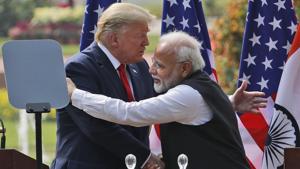 In picture - US President Donald Trump and Indian Prime Minister Narendra Modi after giving a joint statement in New Delhi, India.(AP) In picture - US President Donald Trump and Indian Prime Minister Narendra Modi after giving a joint statement in New Delhi, India.(AP)