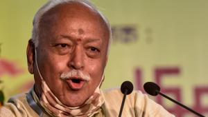 RSS chief Mohan Bhagwat speaks at an event in New Delhi earlier in October.(File photo) RSS chief Mohan Bhagwat speaks at an event in New Delhi earlier in October.(File photo)