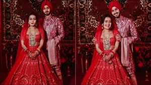 Neka Kakkar-Rohanpreet Singh look dreamy in colour-coordinated outfits on wedding night(Instagram/nehakakkar)