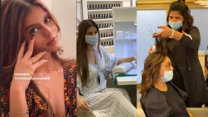 Suhana Khan and Gauri Khan visited a salon in UAE. Suhana Khan and Gauri Khan visited a salon in UAE.