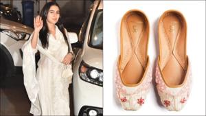 Sara Ali Khan stuns in a chikankari suit and collar colour juttis at Saif Ali Khan’s residence Sara Ali Khan stuns in a chikankari suit and collar colour juttis at Saif Ali Khan’s residence
