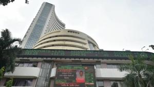 A screen on the facade of BSE building in Mumbai (PTI Photo/Mitesh Bhuvad) A screen on the facade of BSE building in Mumbai (PTI Photo/Mitesh Bhuvad)