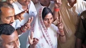BJP's Rinki Rani Pandey who won a bypoll in 2018 to become Bhabua's MLA is contesting once again from the constituency.(HT FILE PHOTO) BJP's Rinki Rani Pandey who won a bypoll in 2018 to become Bhabua's MLA is contesting once again from the constituency.(HT FILE PHOTO)