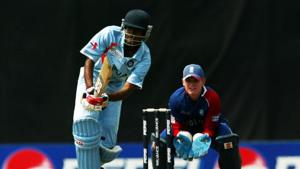 Tanmay Kumar Srivastava of India plays a cut shot against England during the ICC U/19 Cricket World Cup quarter finals match between India and England held at the Kinrara Cricket Oval on February 24, 2008 in Kuala Lumpur.(Getty Images) Tanmay Kumar Srivastava of India plays a cut shot against England during the ICC U/19 Cricket World Cup quarter finals match between India and England held at the Kinrara Cricket Oval on February 24, 2008 in Kuala Lumpur.(Getty Images)