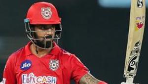 Kings XI Punjab skipper KL Rahul celebrates after scoring the half-century.(PTI) Kings XI Punjab skipper KL Rahul celebrates after scoring the half-century.(PTI)