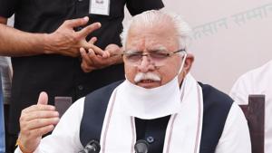 Manohar Lal Khattar marking the anniversary of one year in power.(HT Photo) Manohar Lal Khattar marking the anniversary of one year in power.(HT Photo)