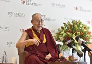 The spiritual leader said that the nuclear-free world is in everyone’s interest.(Sanjeev Verma/HT file photo) The spiritual leader said that the nuclear-free world is in everyone’s interest.(Sanjeev Verma/HT file photo)